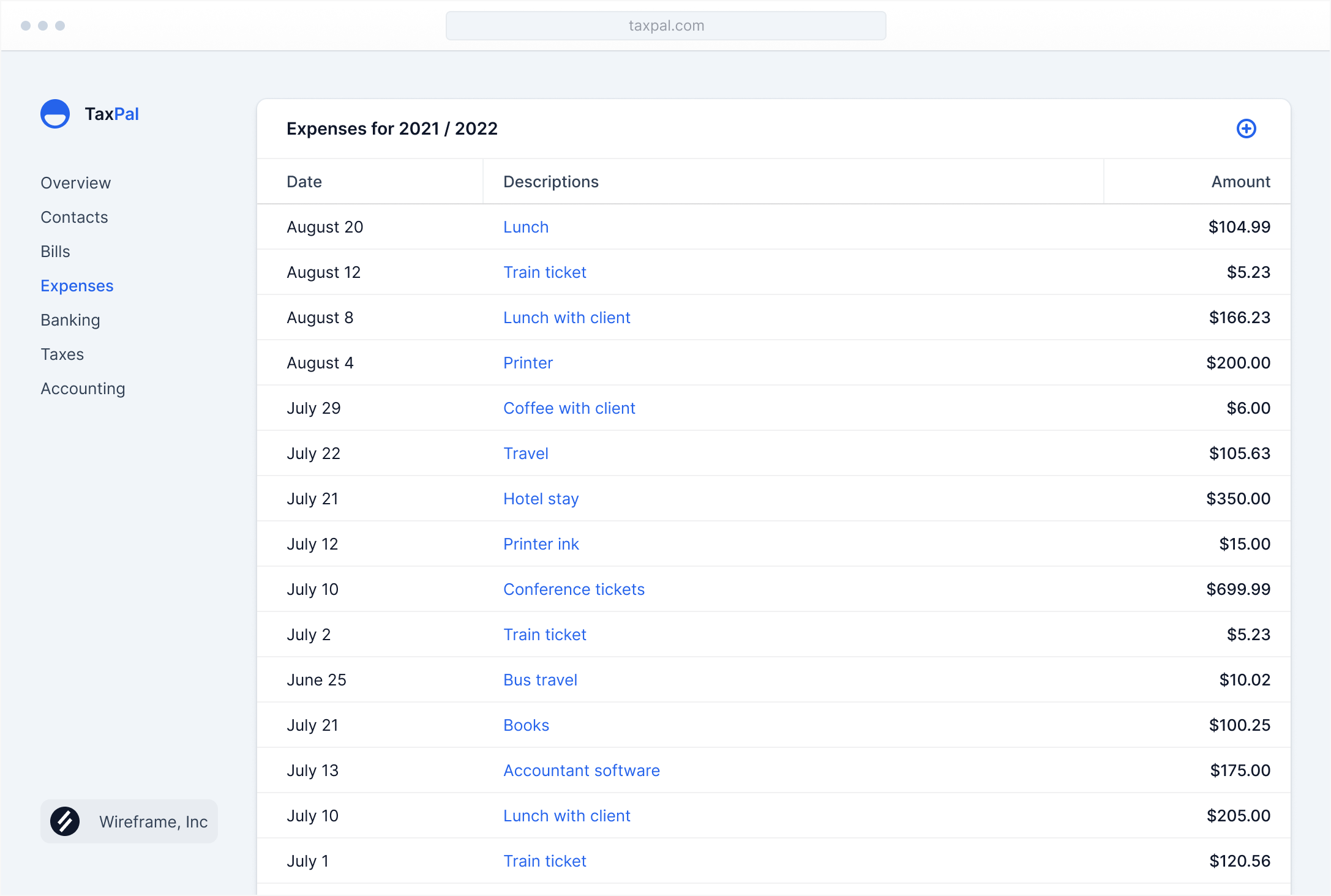 Contact and template operations view